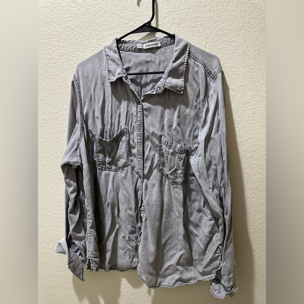 Gray button down shirt from Maurice’s